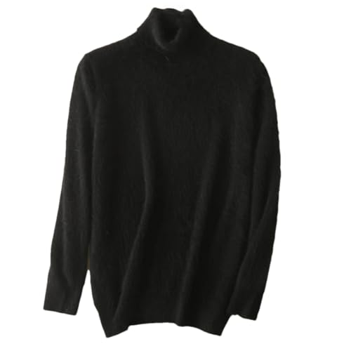 REHJJDFD Herren Rollkragenpullover Kaschmir Strickpullover Warm Casual Pullover Pullover, Schwarz , Small von REHJJDFD