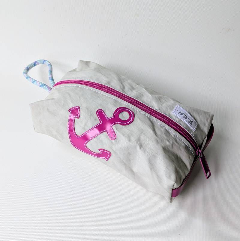 Tasche Aus Segel | Segelboot Kulturtasche Anker Für Kleinkram Rehpunkt Reh. Segeltuch Ferien Urlaub Schminktäschchen Pink von REHpunkt