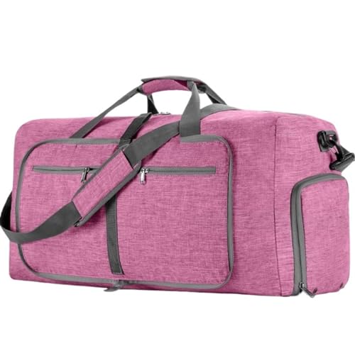 Reisetasche Sporttasche 24-Zoll-Kleidersack Mit Schuhfach, 2-in-1-Hängekoffer, Anzug, Wochenendtaschen Reisetasche Damen (Color : Rosa, Size : 63 * 29 * 35cm) von REIFOR