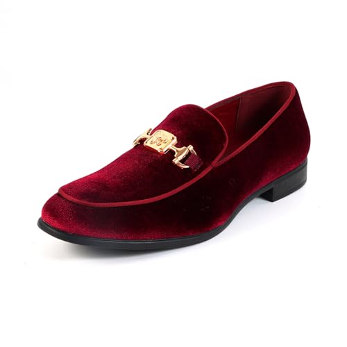 REIHUANNE Herren Penny Slip-on Samt Loafer Luxus Wildleder Smoking Kleid Schuhe Fancy Smoking Slipper Party Abschlussball Hochzeit Schuhe Bequem Leicht, Burgunder, 47 EU REIHUANNE Herren Penny Slip-on Samt Loafer Luxus Wildleder Smoking Kleid Schuhe Fancy Smoking Slipper Party Abschlussball Hochzeit Schuhe Bequem Leicht, Burgunder, 47 EU von REIHUANNE