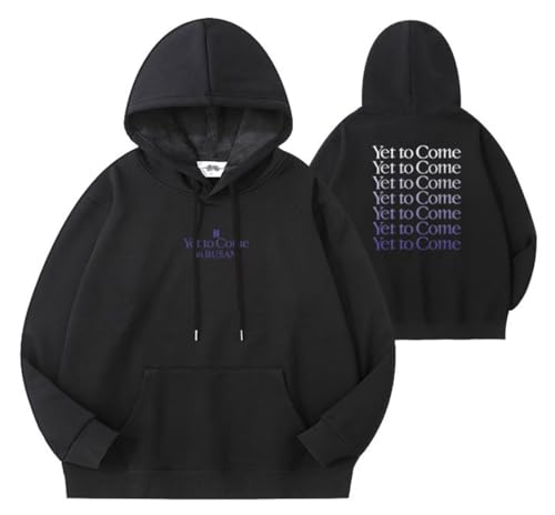 REIK BTS Kpop Hoodies Herren Busan World Tour Hoody Pullover Damen Yet to Come Korea Hip Hop Pullover Sweatshirts, Noch zu kommen schwarz, 38 von REIK