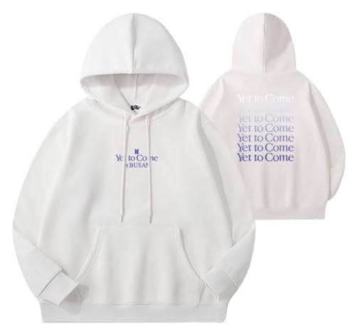 REIK BTS Kpop Hoodies Herren Busan World Tour Hoody Pullover Damen Yet to Come Korea Hip Hop Pullover Sweatshirts, Noch zu kommen weiß, 38 von REIK