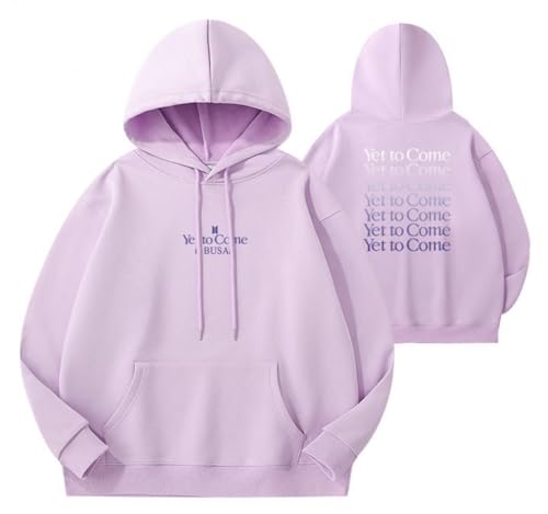 REIK BTS Kpop Hoodies Herren Busan World Tour Hoody Pullover Damen Yet to Come Korea Hip Hop Pullover Sweatshirts, Yet to Come Purple, 46 von REIK