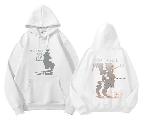 REIK SUGA Solo Kpop Hoodies Damen BTS Members HipHop Style Hoody Herren Mixtape Agust D Rap Pullover Sweatshirts, Agust D Weiß, 42 von REIK