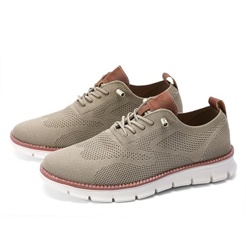 Wearbreeze Herren-Schuhe, Urban – ultra-bequeme Schuhe, Netzstoff, Sneaker, Oxfords, Business, Walking, Slipper, Fußgewölbeunterstützung, khaki, 42 1/3 EU von REINNAT