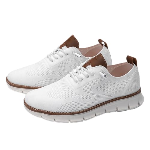 Wearbreeze Herren-Schuhe, Urban – ultra-bequeme Schuhe, Netzstoff, Sneaker, Oxfords, Business, Walking, Slipper, Fußgewölbeunterstützung, weiß, 41 1/3 EU von REINNAT