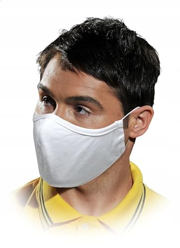 Mundschutz 100% Baumwolle Waschbar 10 Stück Weiß von REIS