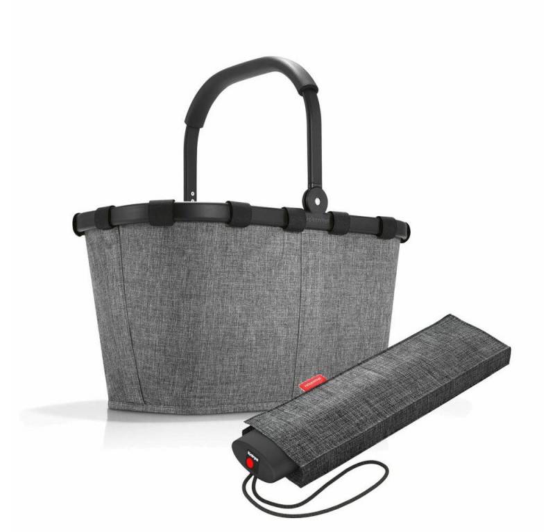 REISENTHEL® Einkaufskorb carrybag Set Twist Silver, mit umbrella pocket mini von REISENTHEL®