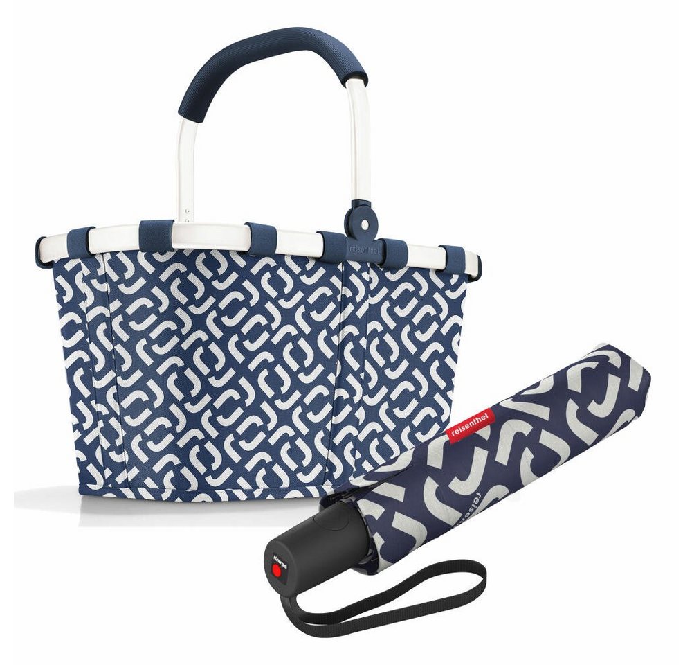 REISENTHEL® Einkaufskorb carrybag frame Set Signature Navy, mit umbrella pocket duomatic von REISENTHEL®