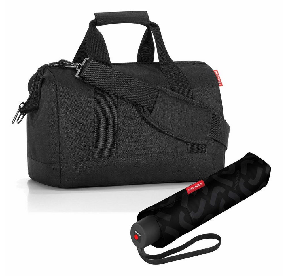 REISENTHEL® Schultertasche allrounder M Set Black (Set, 2-tlg), mit umbrella pocket classic von REISENTHEL®