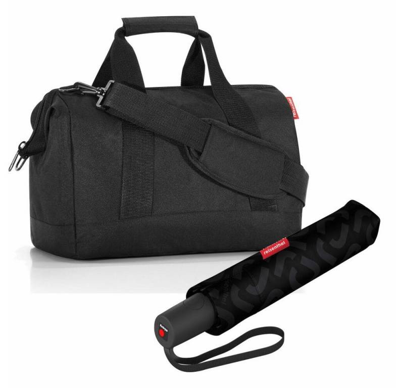 REISENTHEL® Schultertasche allrounder M Set Black (Set, 2-tlg), mit umbrella pocket duomatic von REISENTHEL®