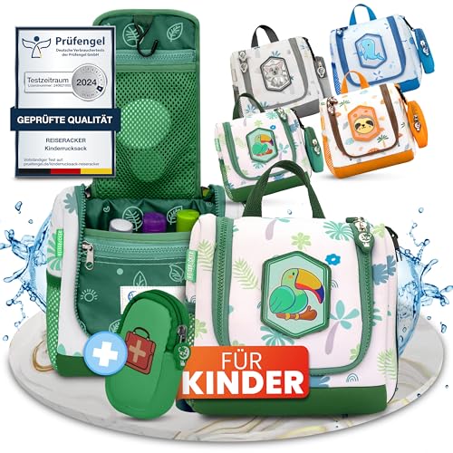 REISERACKER Kulturbeutel Kinder inkl. Medi Tasche als Kulturbeutel zum Aufhängen - Kulturtasche Kinder zum Aufhängen - Kulturtasche für Jungen und Mädchen REISERACKER Kulturbeutel Kinder inkl. Medi Tasche als Kulturbeutel zum Aufhängen - Kulturtasche Kinder zum Aufhängen - Kulturtasche für Jungen und Mädchen von REISERACKER