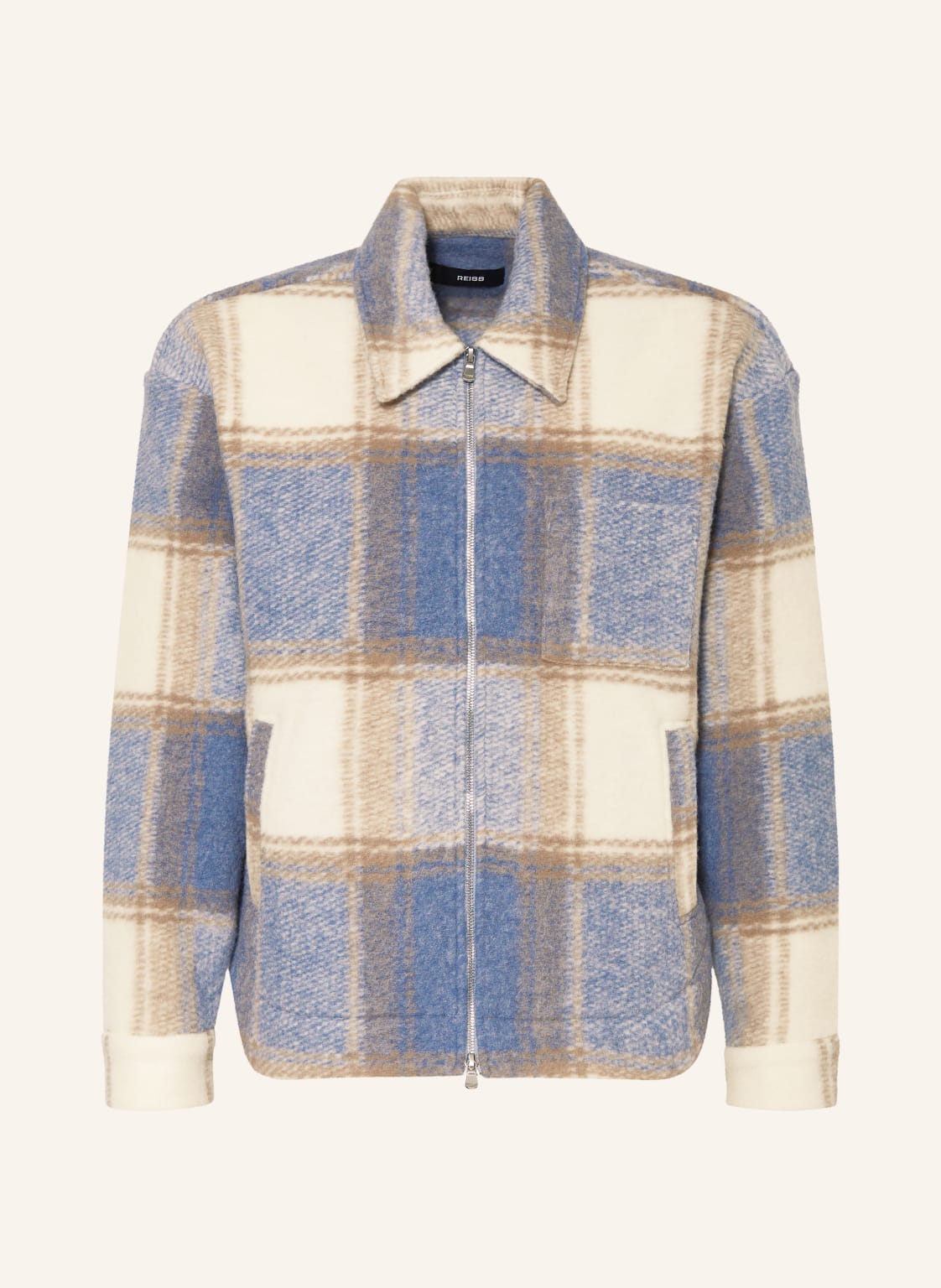 Reiss Flanell-Overjacket Morton blau von REISS