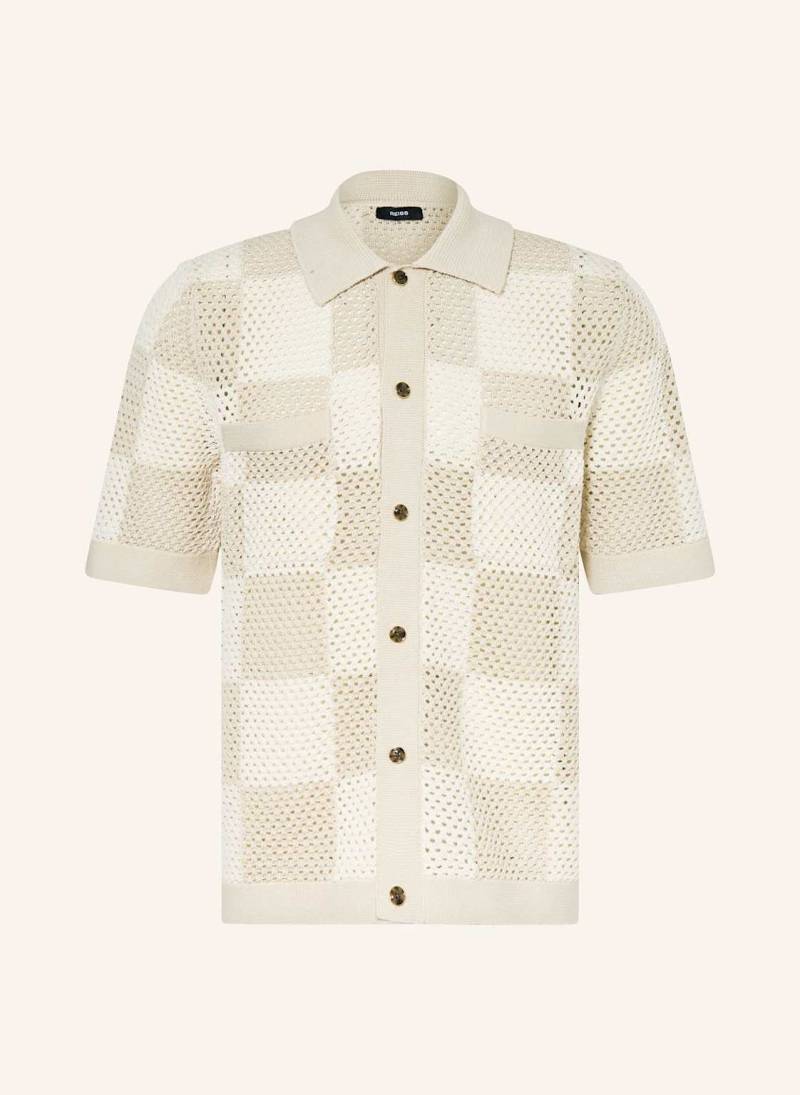 Reiss Häkelhemd Alfred Regular Fit beige von REISS