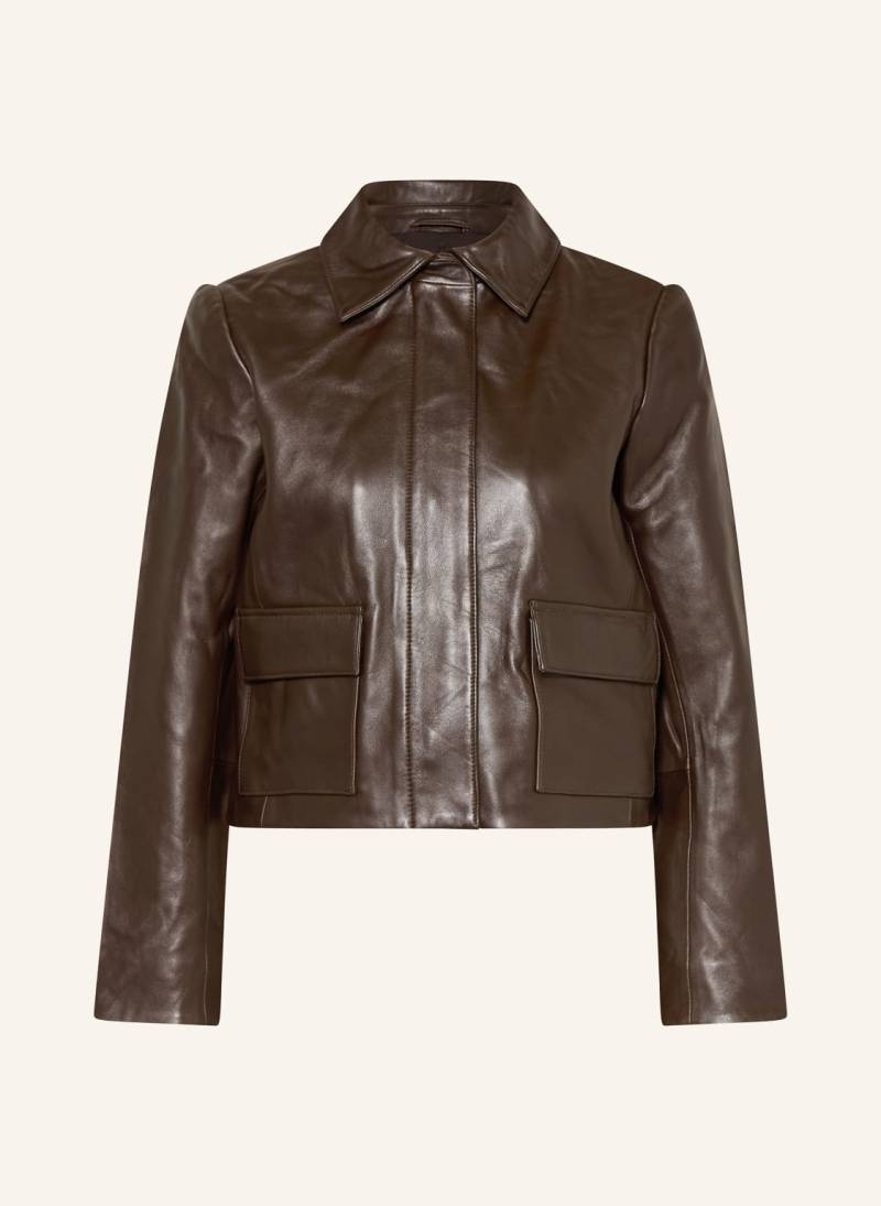 Reiss Lederjacke Drew braun von REISS