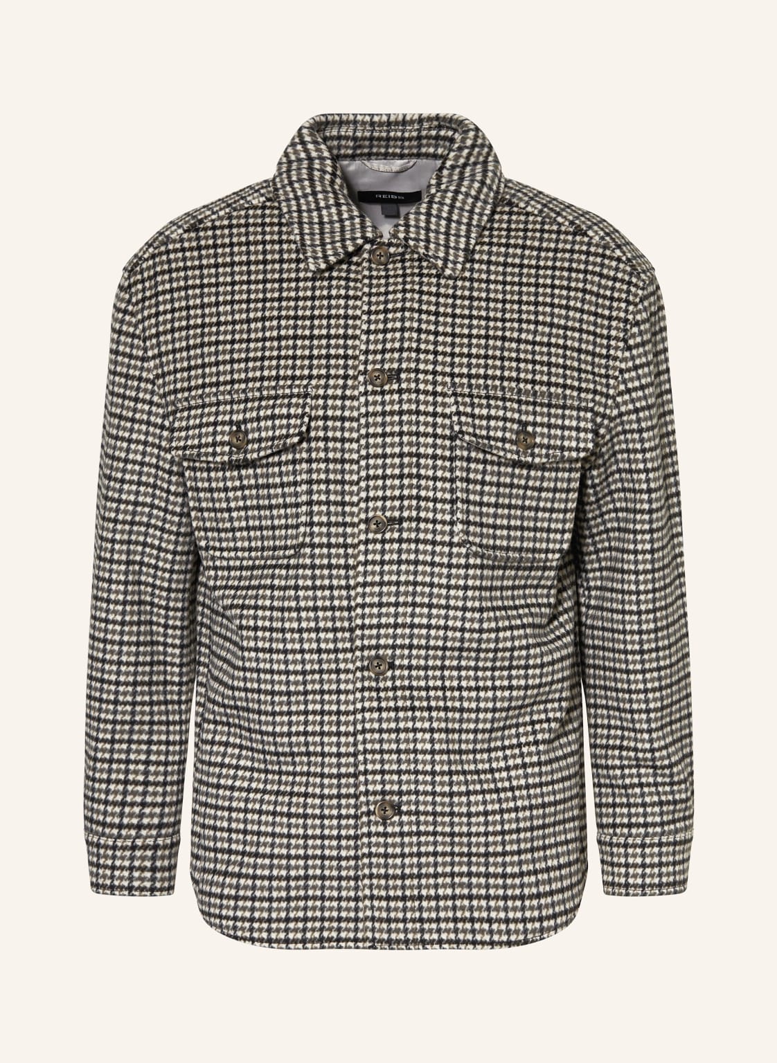 Reiss Overjacket Liam Houndstooth grau von REISS