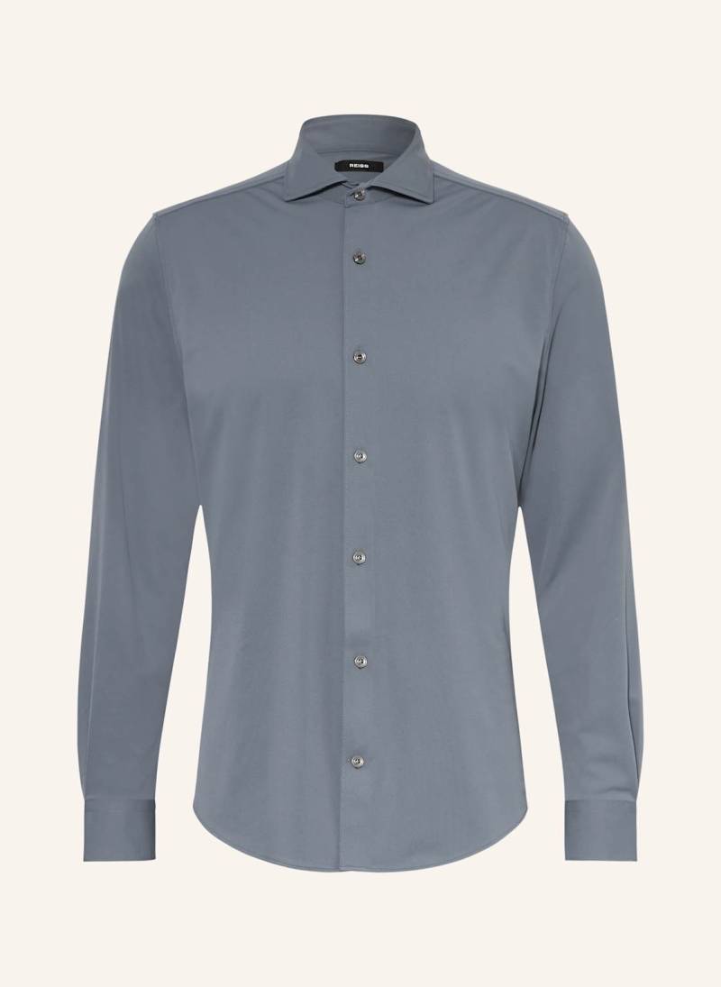 Reiss Piqué-Hemd Charge Regular Fit blau von REISS