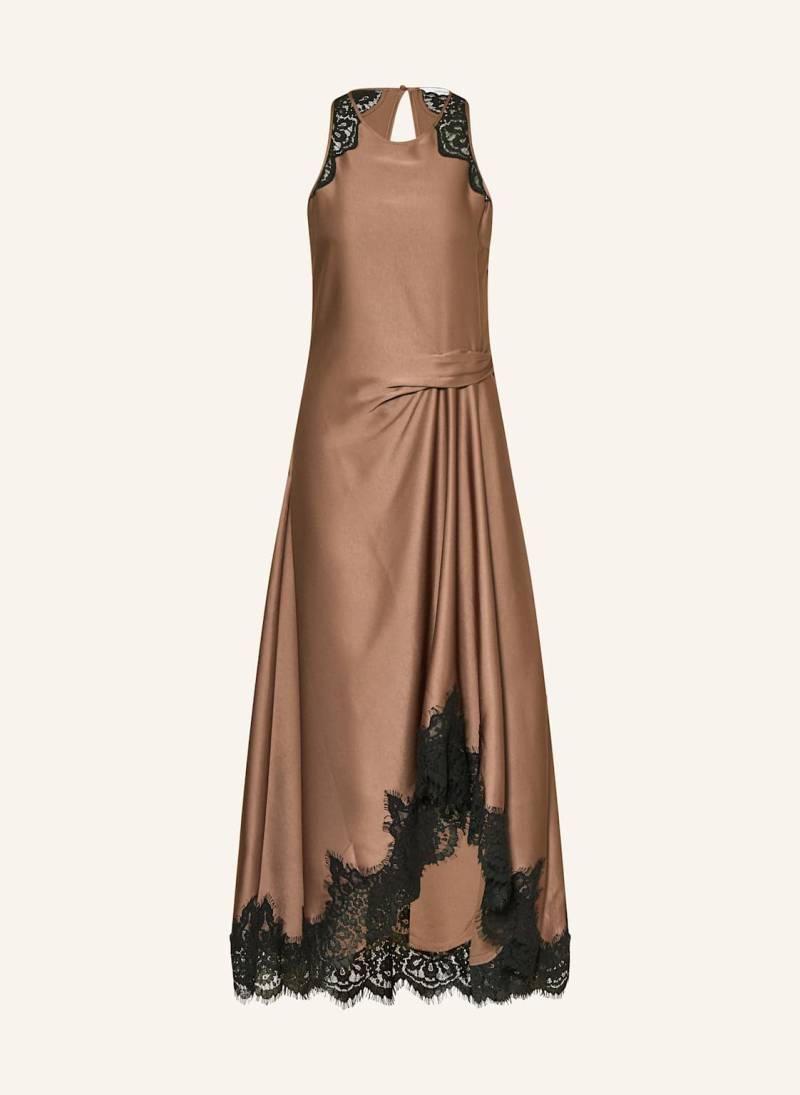 Reiss Satinkleid Anais Mit Spitze braun von REISS