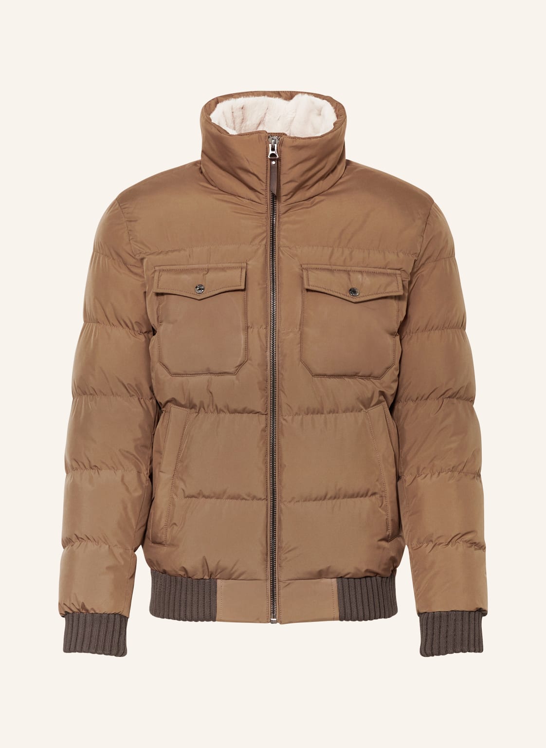 Reiss Steppjacke Mist Mit Kunstfell braun von REISS