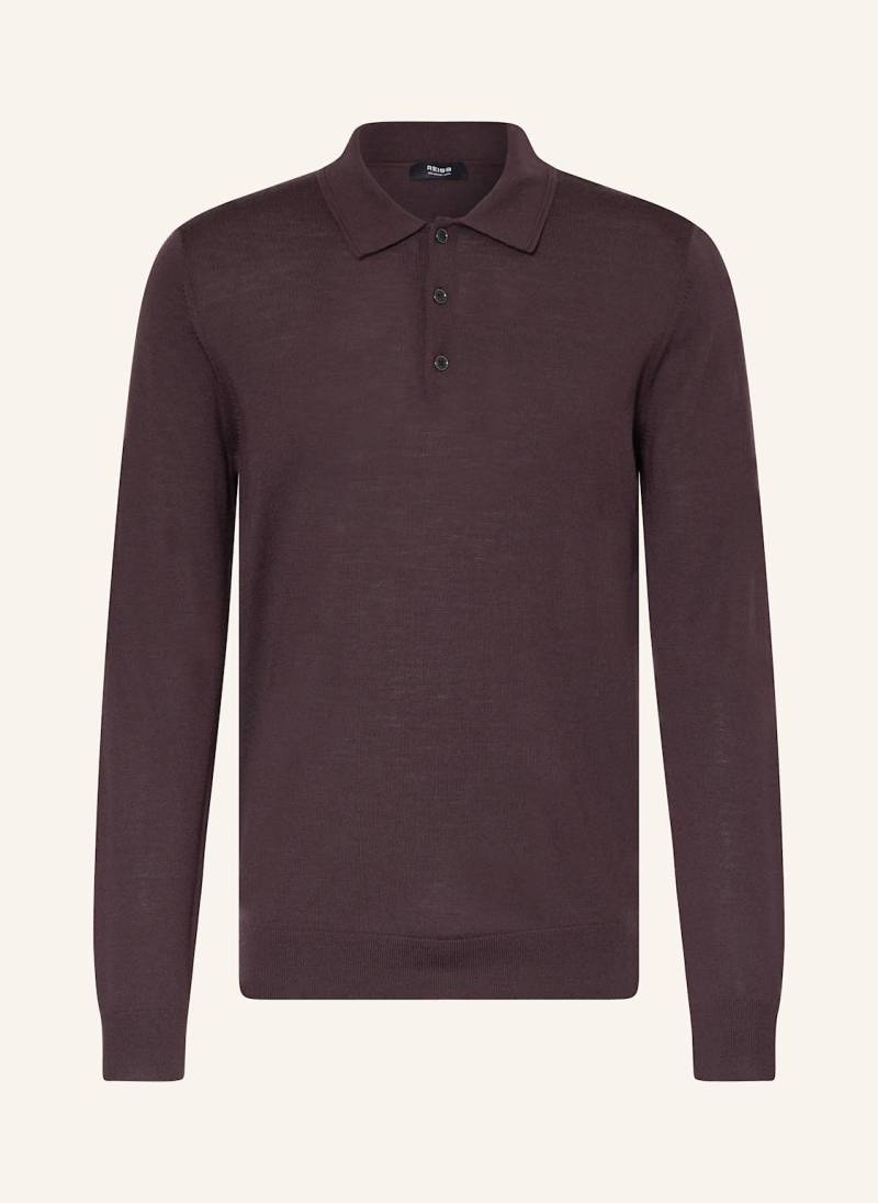 Reiss Strick-Poloshirt Trafford Aus Merinowolle rot von REISS
