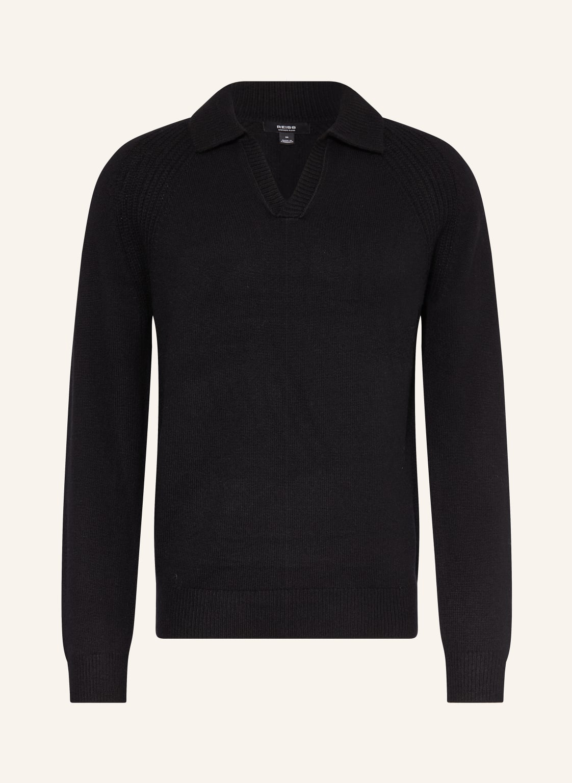 Reiss Strick-Poloshirt Banbury schwarz von REISS