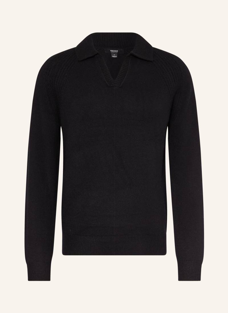 Reiss Strick-Poloshirt Banbury schwarz von REISS