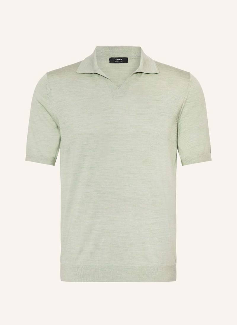 Reiss Strick-Poloshirt Duchie Aus Merinowolle gruen von REISS