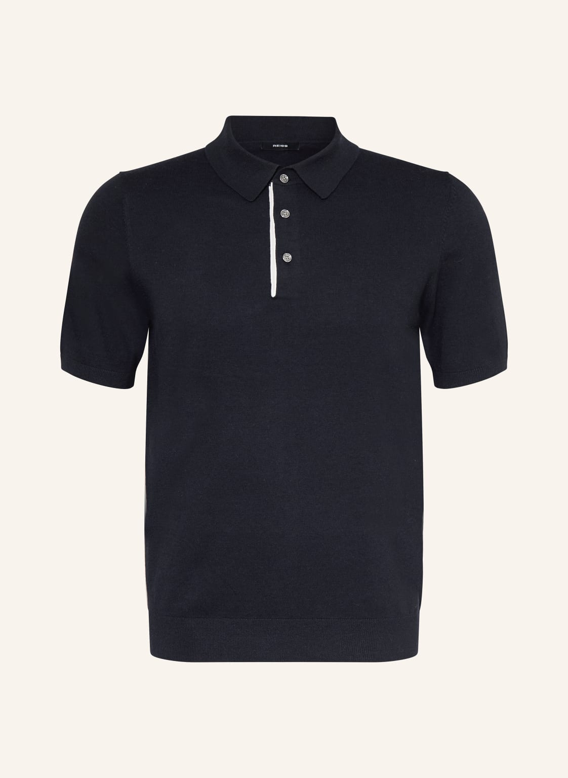 Reiss Strick-Poloshirt Finch Regular Fit blau von REISS