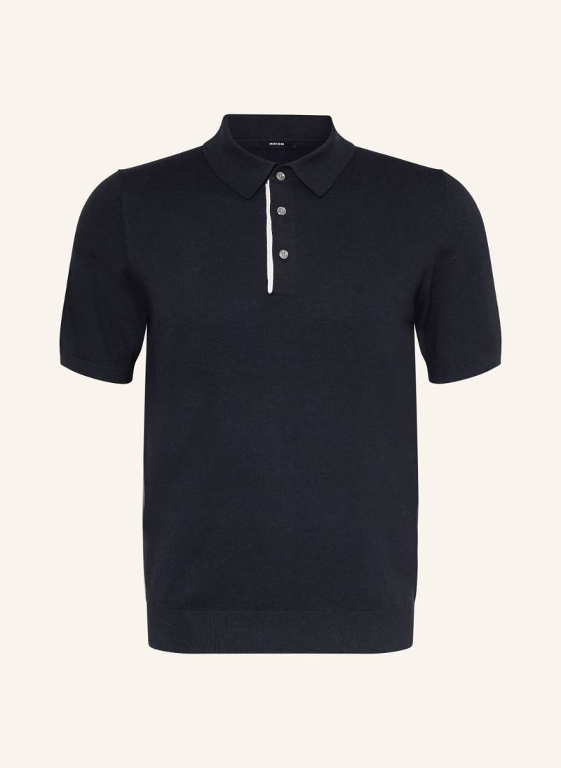 Reiss Strick-Poloshirt Finch Regular Fit blau von REISS