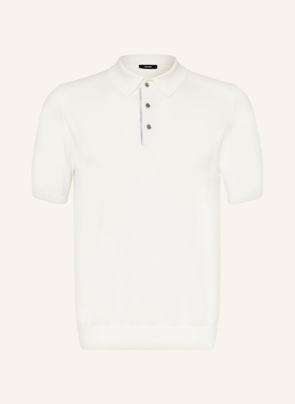 Reiss Strick-Poloshirt Finch Regular Fit weiss von REISS