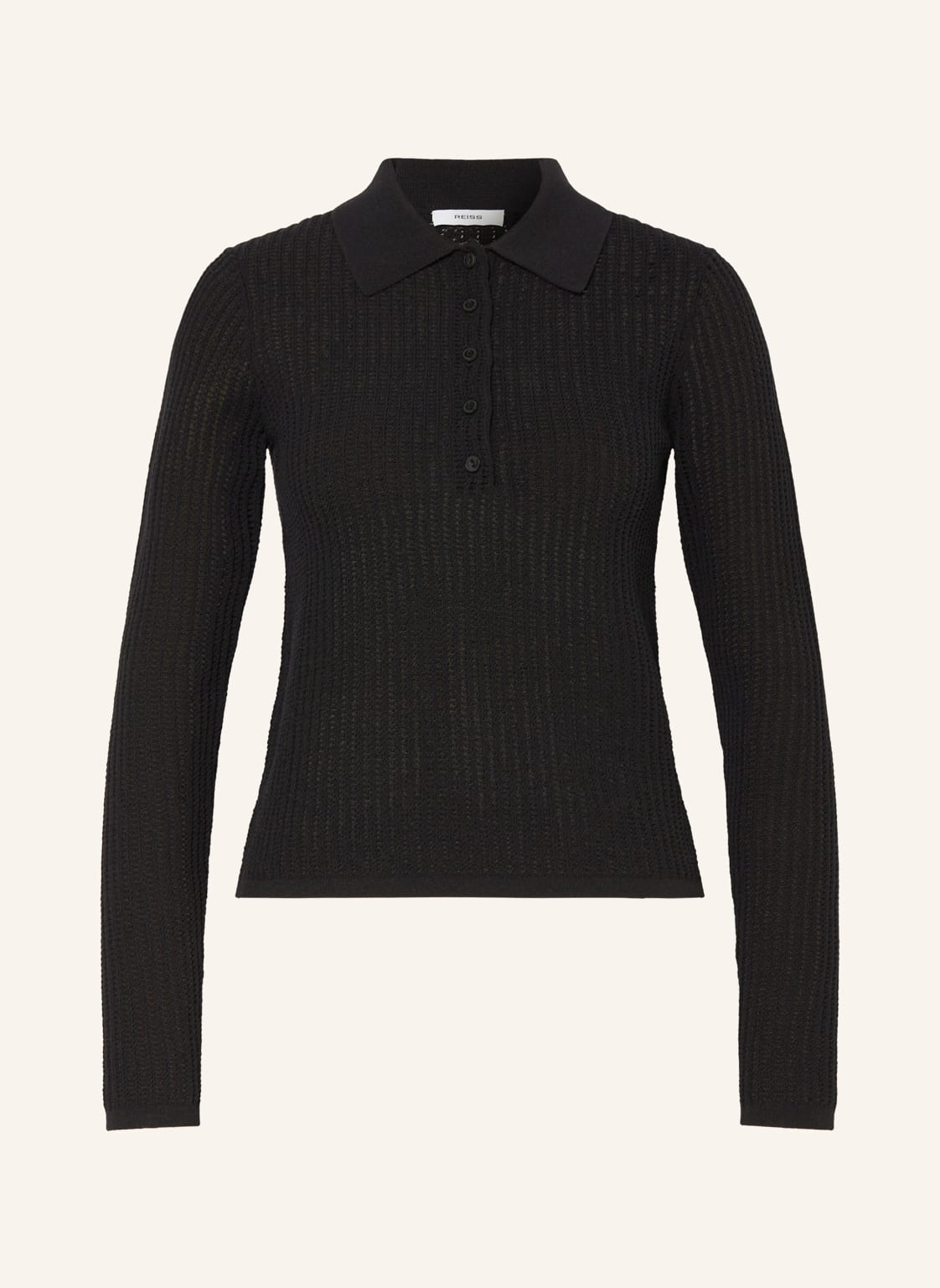 Reiss Strick-Poloshirt India schwarz von REISS