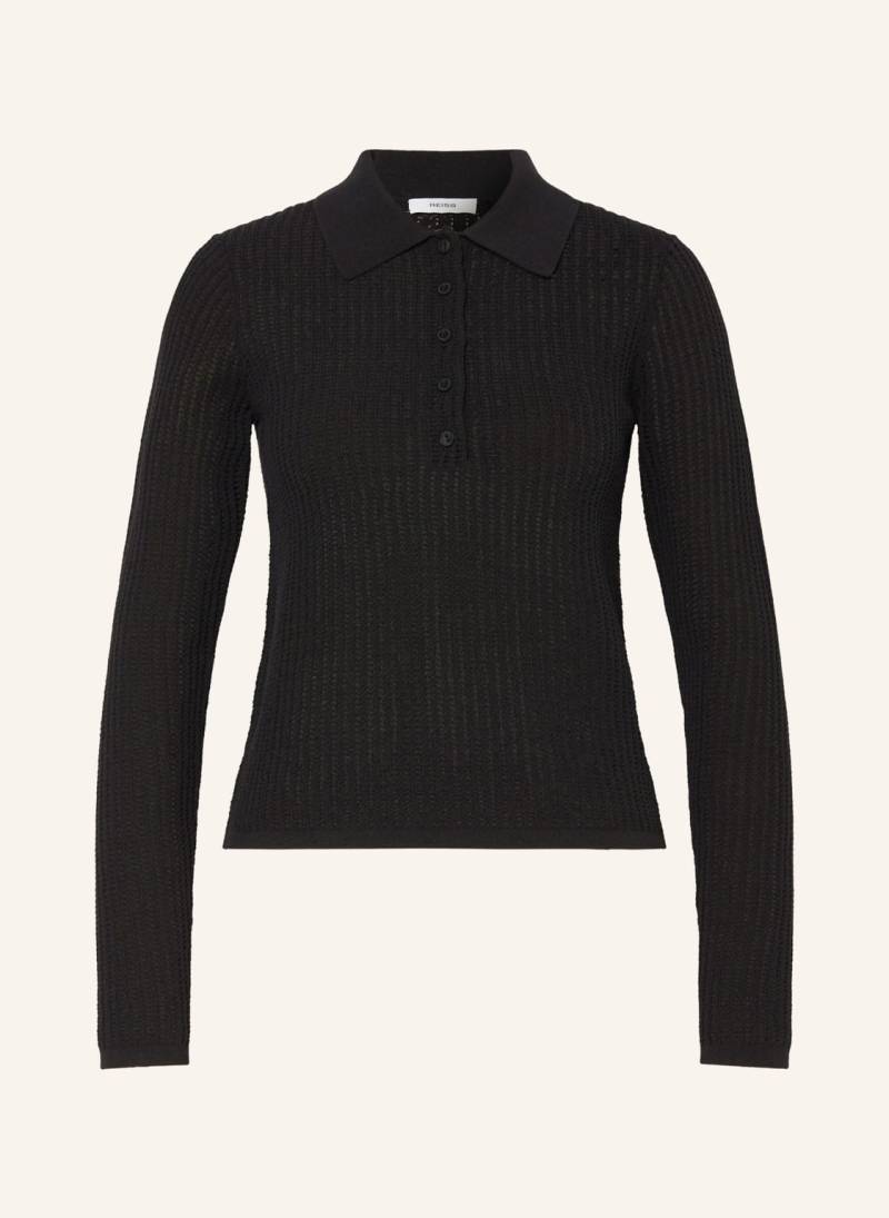 Reiss Strick-Poloshirt India schwarz von REISS