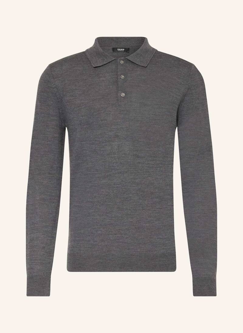 Reiss Strick-Poloshirt Trafford Aus Merinowolle grau von REISS