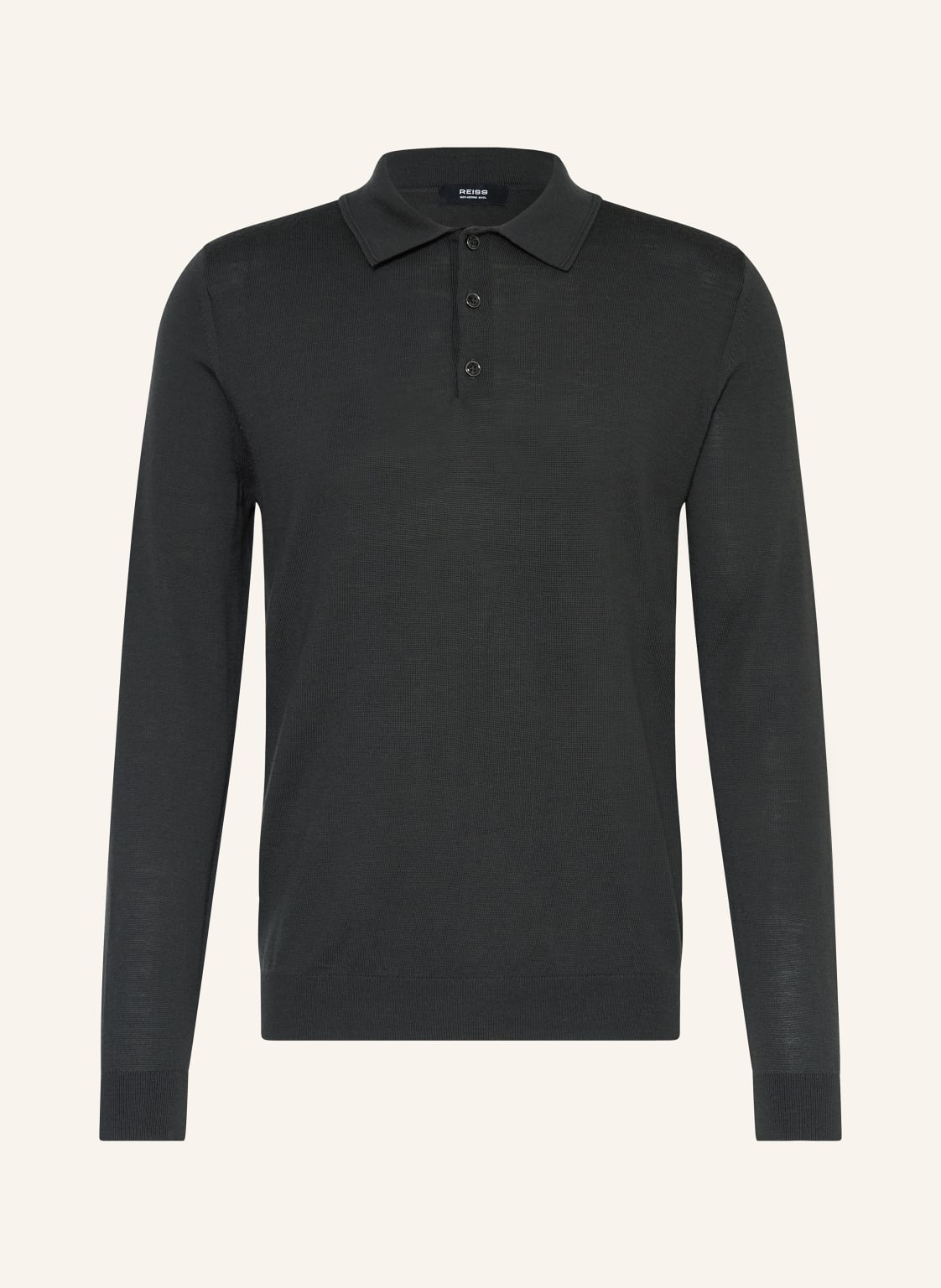 Reiss Strick-Poloshirt Trafford Aus Merinowolle gruen von REISS
