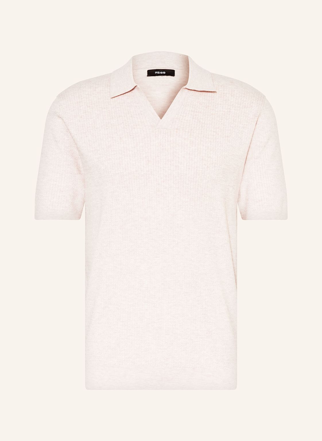 Reiss Strick-Poloshirt Tyne Relaxed Fit beige von REISS