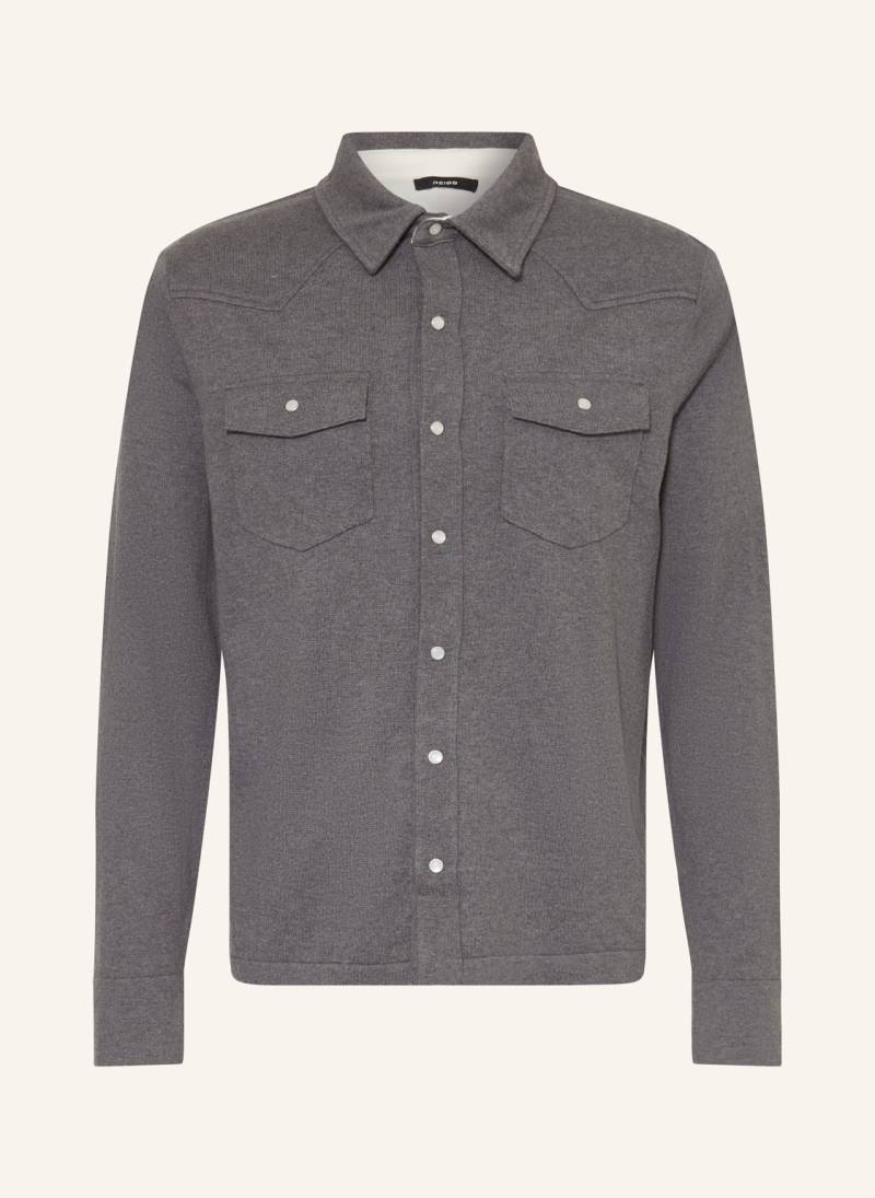 Reiss Strickhemd Ledger Comfort Fit grau von REISS