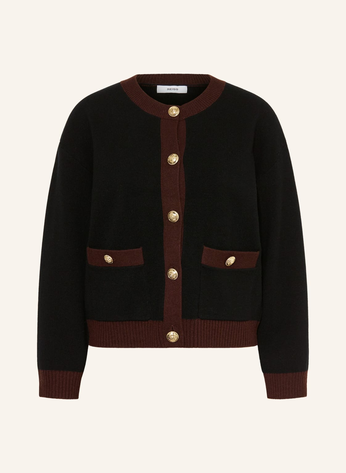 Reiss Strickjacke Olive rot von REISS