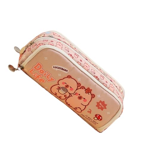 Cartoon Bleistiftkoffer Großer Leinwand Bleistifte Tasche Multi Fach Stiftbeutel Große Kapazitätsstifte Organizer Für Studenten Cartoon Stifte Für Teenager von REITINGE