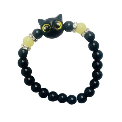 REITINGE Schönes Kätzchen Design Armband Magnetische Verschluss Armband Schmuck Für Freund Paare Nacht Leuchtend Harzarmarm Süßes Leuchtendes Harzarmband von REITINGE