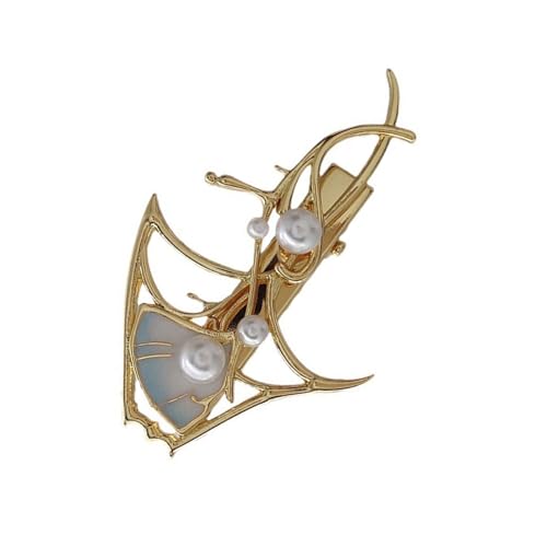 Stilvolle Haarspange mit Perlen und Nieten, raffinierte Metalllegierung mit Perlen-Akzent für Bühne und den täglichen Gebrauch von REITINGE