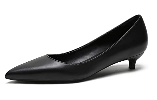 Damen Kitten Low Heels Pumps Matte Pointed-Toe Wide Pump Schuhe Schwarz 41 EU Damen Kitten Low Heels Pumps Matte Pointed-Toe Wide Pump Schuhe Schwarz 41 EU von REKALFO