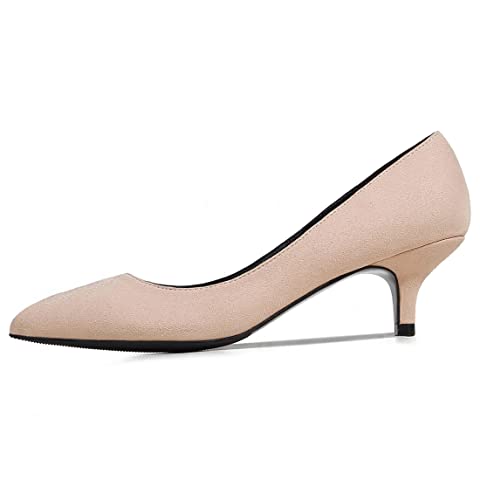 REKALFO Anzugschuhe für Damen Spitze Zehenpartie Wildleder Bequeme süße Damen Heels für Party Hochzeit Casual Aprikose 40 EU REKALFO Anzugschuhe für Damen Spitze Zehenpartie Wildleder Bequeme süße Damen Heels für Party Hochzeit Casual Aprikose 40 EU von REKALFO