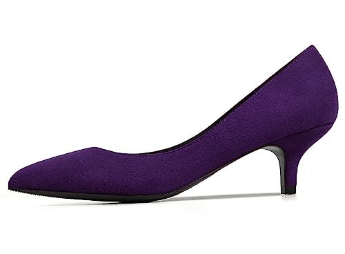 REKALFO Anzugschuhe für Damen Spitze Zehenpartie Wildleder Bequeme süße Damen Heels für Party Hochzeit Casual Lila 39.5 EU REKALFO Anzugschuhe für Damen Spitze Zehenpartie Wildleder Bequeme süße Damen Heels für Party Hochzeit Casual Lila 39.5 EU von REKALFO