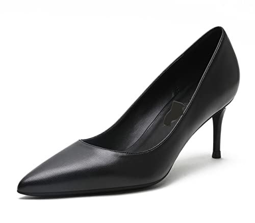 Damen Stiletto High Heels Pumps Spitzen-Toe Mode Matte Pump Schuhe Schwarz 37.5 EU Damen Stiletto High Heels Pumps Spitzen-Toe Mode Matte Pump Schuhe Schwarz 37.5 EU von REKALFO