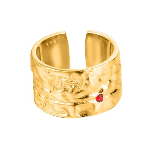 REKALFO Verstellbare Ringe aus Sterlingsilber für Frauen 18 Karat vergoldet Elegantes, strukturiertes Design Modeaccessoires für Verlobung, Jubiläum, besondere Anlässe Gold REKALFO Verstellbare Ringe aus Sterlingsilber für Frauen 18 Karat vergoldet Elegantes, strukturiertes Design Modeaccessoires für Verlobung, Jubiläum, besondere Anlässe Gold von REKALFO