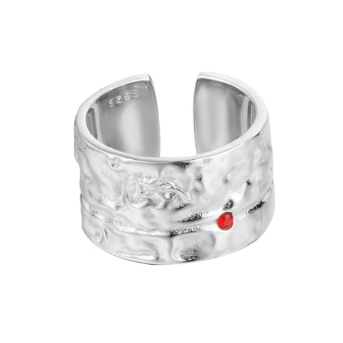 REKALFO Verstellbare Ringe aus Sterlingsilber für Frauen 18 Karat vergoldet Elegantes, strukturiertes Design Modeaccessoires für Verlobung, Jubiläum, besondere Anlässe Silber von REKALFO