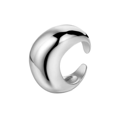 Ringe für Damen nicht anlaufen Bohnenform 18 Karat vergoldet Verstellbarer Modeschmuck Geschenk zum Abschluss Einzigartiges Statement-Piece für Verlobungsreisen Silber von REKALFO