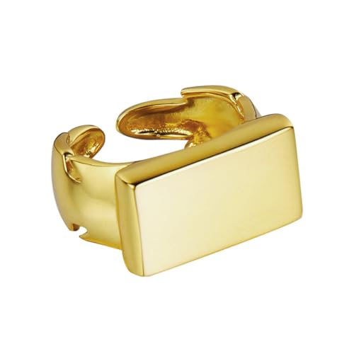 Ringe für Damen nicht anlaufen S925 Sterling Silber Ehering Einstellbares modernes Design Klobiger Schmuck, perfekt für Partys, den Alltag und besondere Anlässe Gold von REKALFO