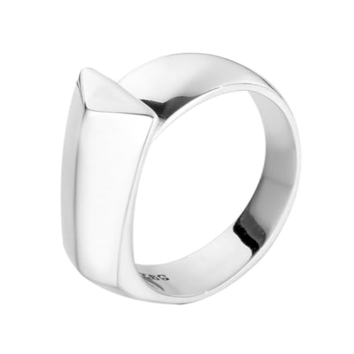 S925 Geometrischer Ring aus Sterlingsilber Gold Accessoires für Damen Vintage-Statement-Band Verstellbare Knopfleiste Minimalistischer Schmuck Stapelbare Ringe für die tägliche Party Silber von REKALFO