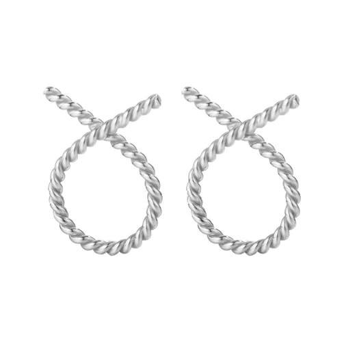 S925 Ohrringe aus Sterlingsilber 18 Karat vergoldet Leichtes, elegantes Twist-Design Mode Niedlicher Schmuck für Frauen Perfekt für den täglichen Party-Abschlussball Silber von REKALFO